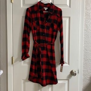 Flannel shirt dress
